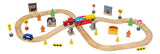 Pista De Tren Con Vagones Y Accesorios De Madera Fl599