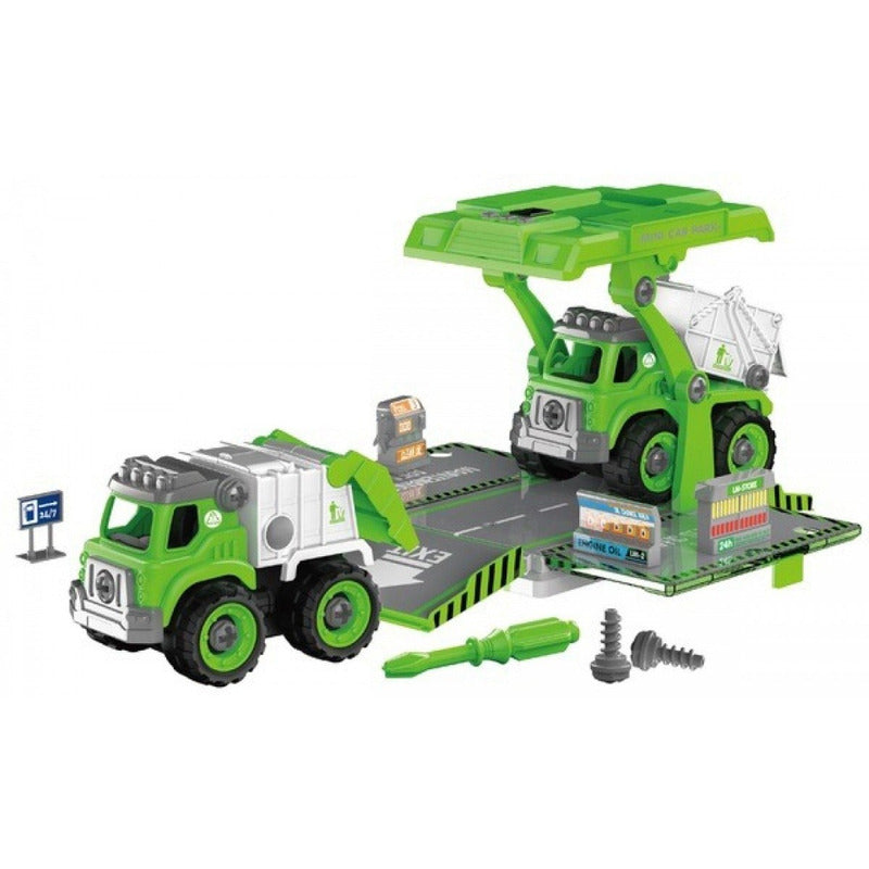 Camion Limpieza Mini Set X 2 Vehiculos Diy Ik0084