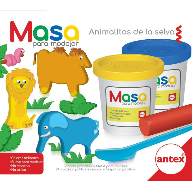 Masa Para Moldear Animalitos De La Selva De Antex