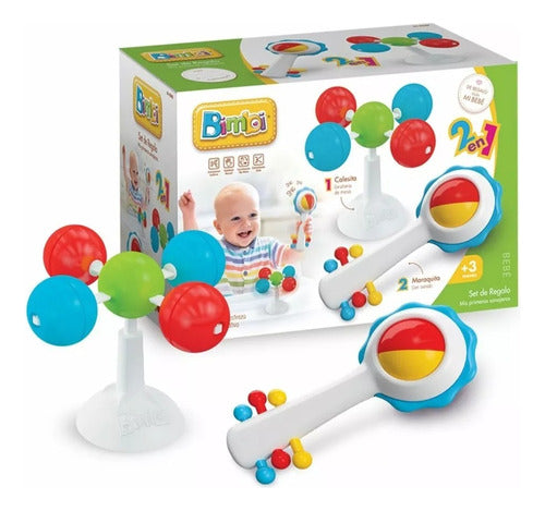 Set Sonajeros Maraquita Y Calesita Con Ventosa Bimbi 0248