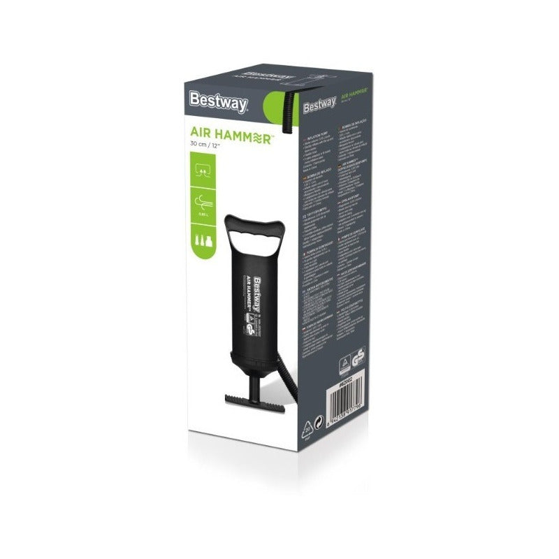 Inflador Bestway Doble Accion 30 Cm Adaptador 3 Picos 62002