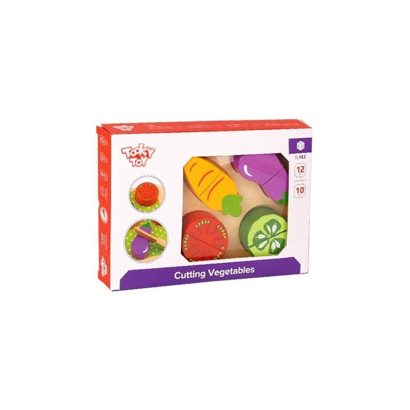 Cortando Vegetales Encastre Piezas Madera Tooky Toy Ft688