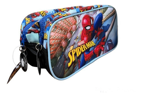 Spiderman Cartuchera Canopla 2 Cierres Original Wabro 31214