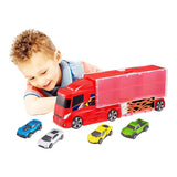 Auto De Colección Camion Porta Autos Partes Metal Teamsterz