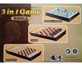 Ajedrez Con Piezas De Plastico Ludo Damas Magnetico 3 En 1