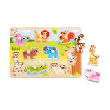 Rompecabezas Encastre Animales Piezas Madera Tooky Toy Ft692