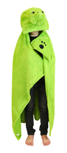 Manta De Peluche Tortuga C/capucha De Animales Wabro 70218