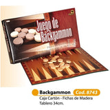Backgammon Piezas De Madera Y Tablero Plegado Marca Bisonte