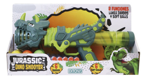 Pistola Jurassic Dino Shooter Con 6 Dardos Orig Ditoys 2598