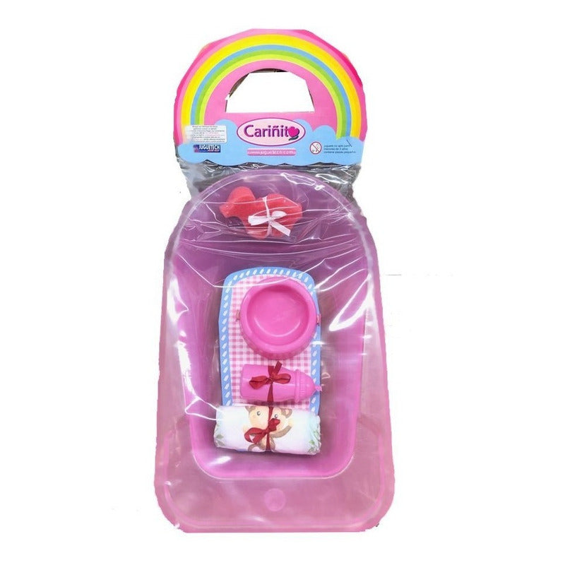 Bañadera Y Pelela Para Muñeca Con Accesorios Cariñito