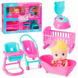 Muñeca Bebe Set Casa 4 En 1 Ikdiv011