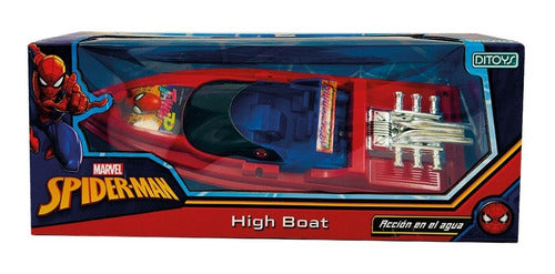 Lancha Spiderman High Boat  Accion En El Agua Ditoys 2546